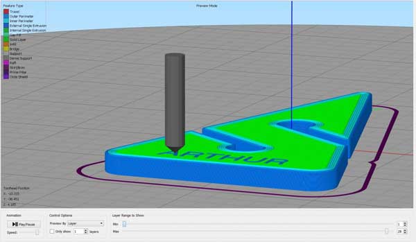 определение номенра слоя в Simplify3D